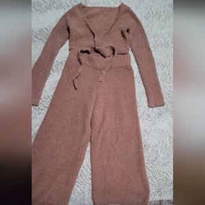 SKIMS Cozy Knit Set in Brown